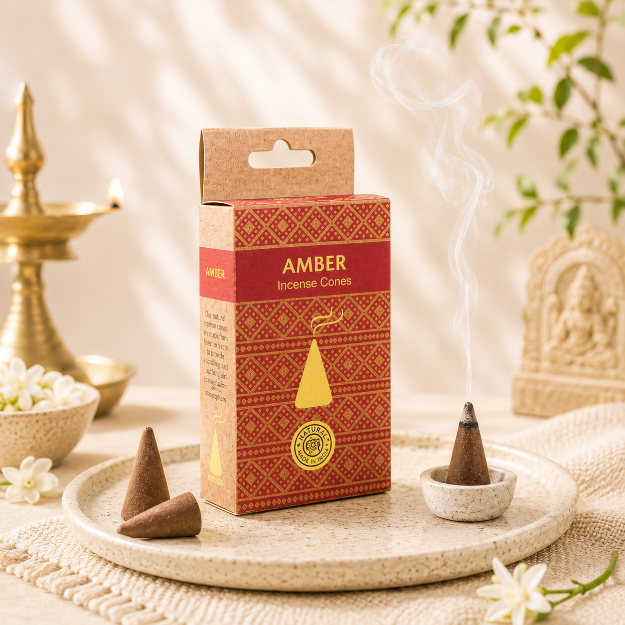 Amber Incense Cone