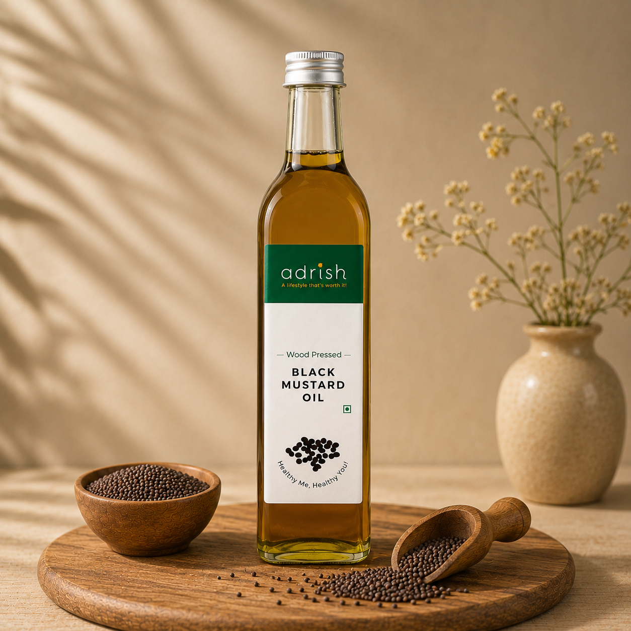 Wood-pressed Black Mustard Oil