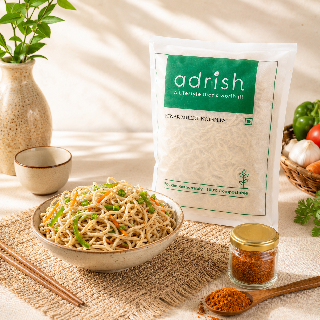 Jowar Millet Noodles with Tastemaker
