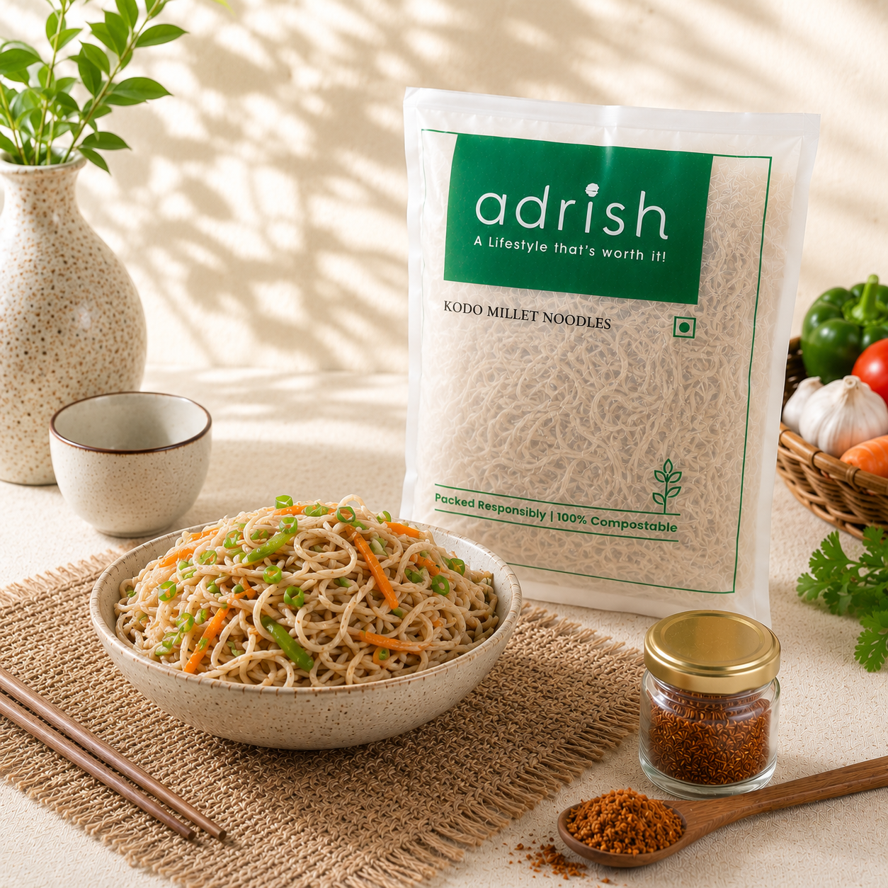 Kodo Millet Noodles with Tastemaker
