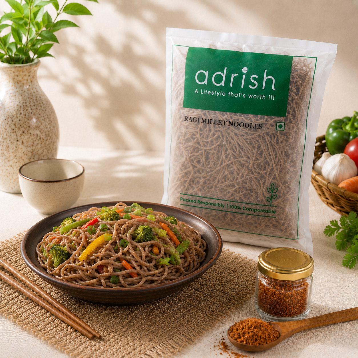 Ragi Millet Noodles with Tastemaker