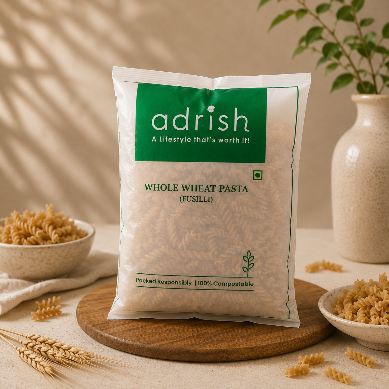 Whole Wheat Pasta (Fusilli)